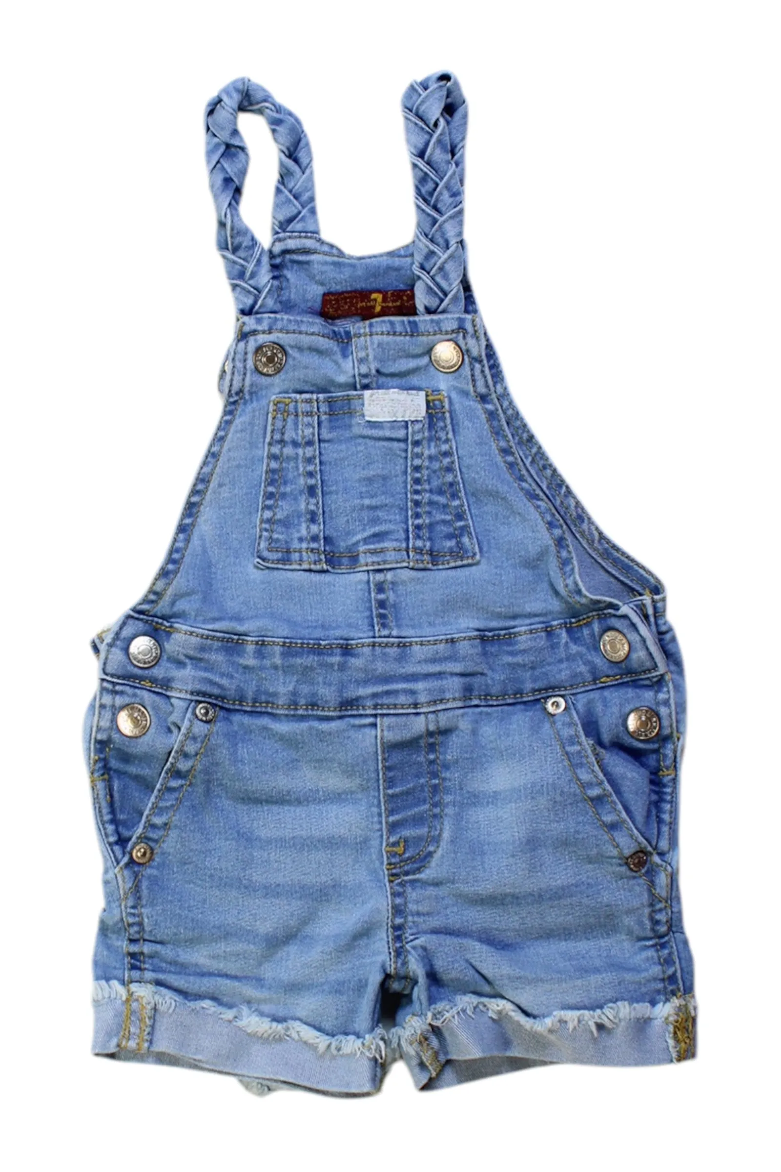 7 For All Mankind Denim Overall Shorts 6-12M