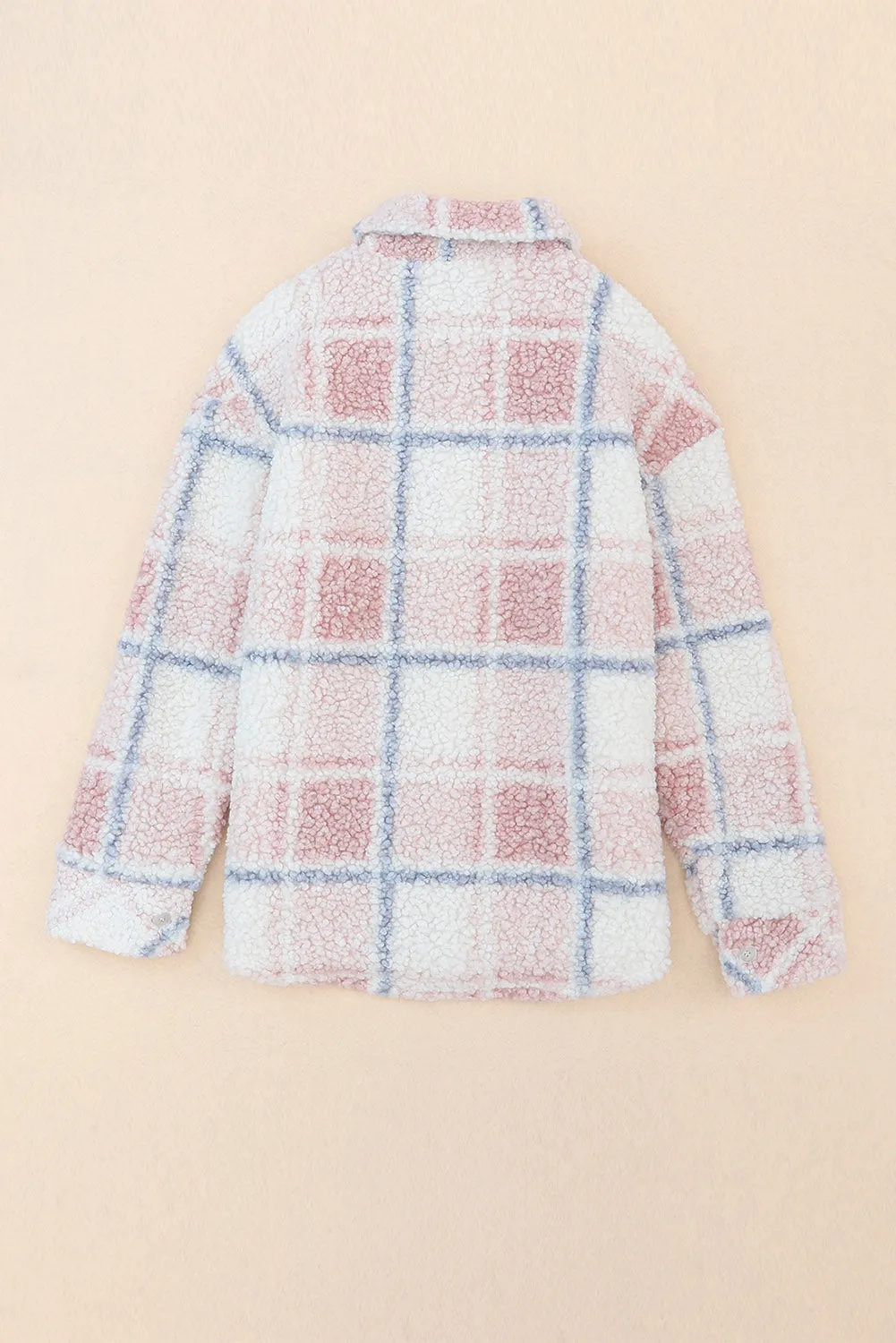 Button Up Collared Neck Sherpa Jacket