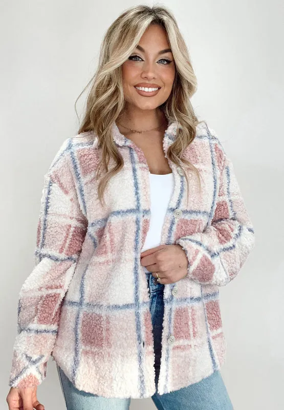 Button Up Collared Neck Sherpa Jacket