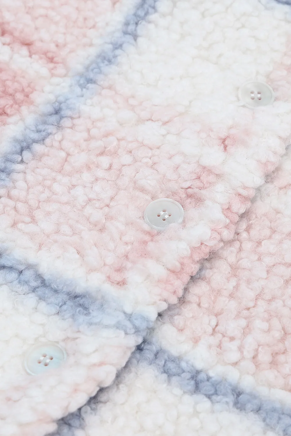 Button Up Collared Neck Sherpa Jacket