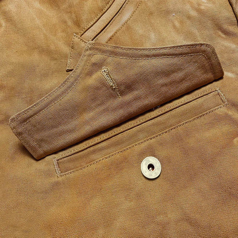 BZEN M.3011L MONTANA-CS REGULAR FIT AMERICAN OUTDOORS INSPIRED SHERPA LINED VEGGIE DYED CANVAS JACKET-12OZ-E0 SIENNA