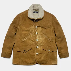 BZEN M.3011L MONTANA-CS REGULAR FIT AMERICAN OUTDOORS INSPIRED SHERPA LINED VEGGIE DYED CANVAS JACKET-12OZ-E0 SIENNA