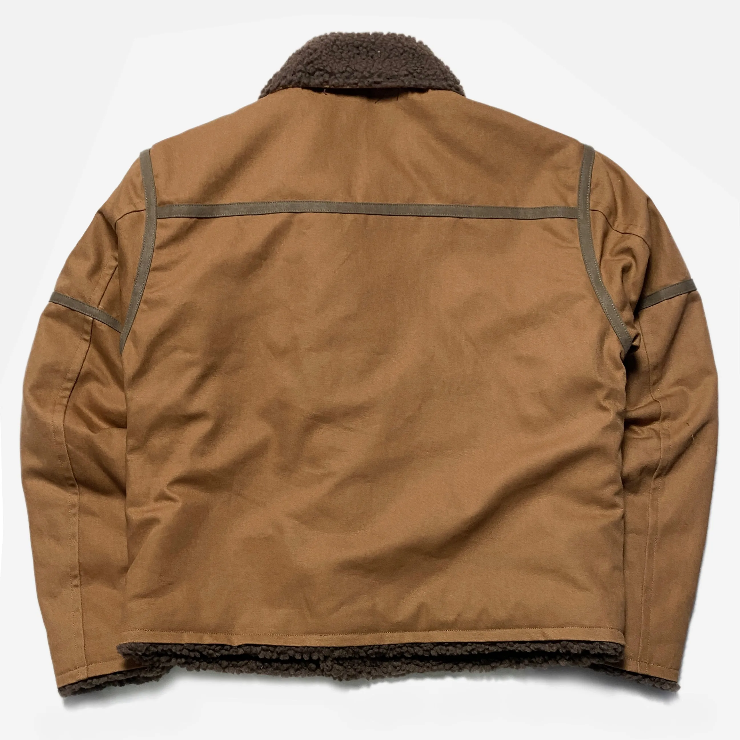BZEN M.3054 GENGHIS-CR REGULAR FIT RAF WW2 INSPIRED AVIATOR FLYING GRIZZLY RUST CANVAS JACKET-12OZ-E0 RUST