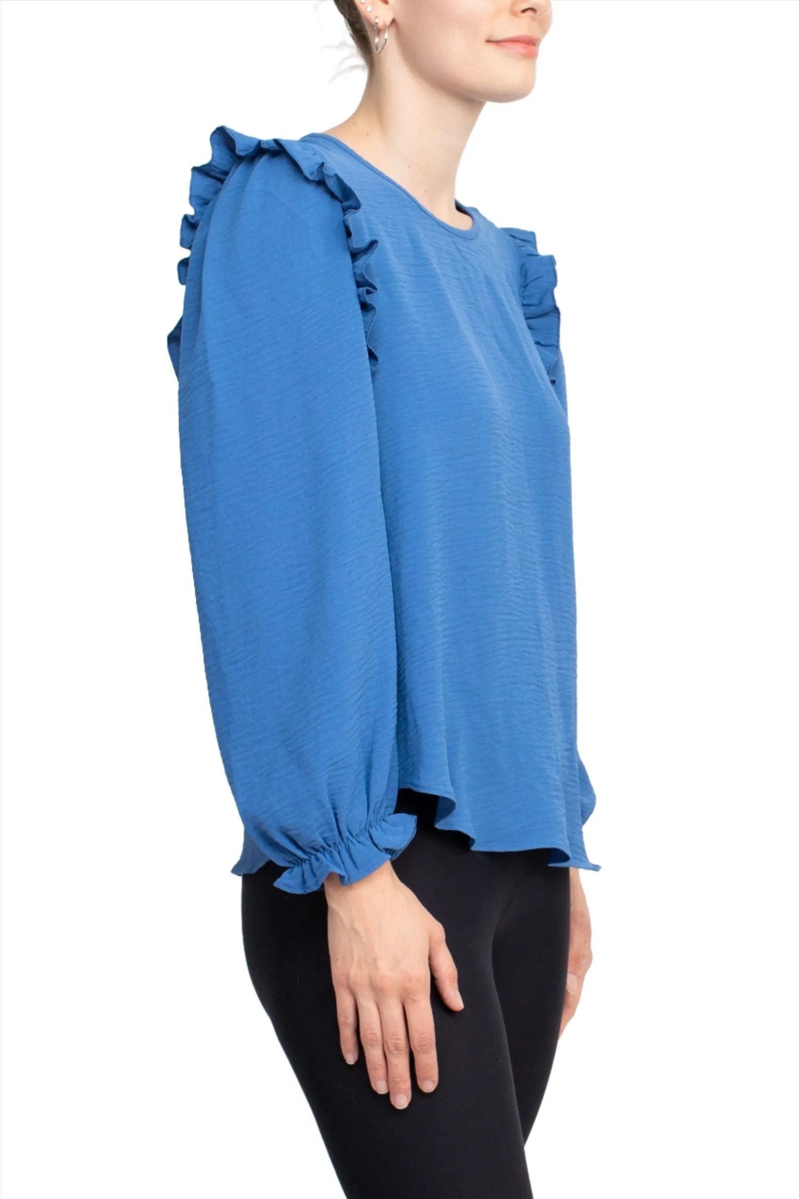 Counterparts Boat Neck Bishop Long Sleeves Smocked Cuffs by Curated Brands