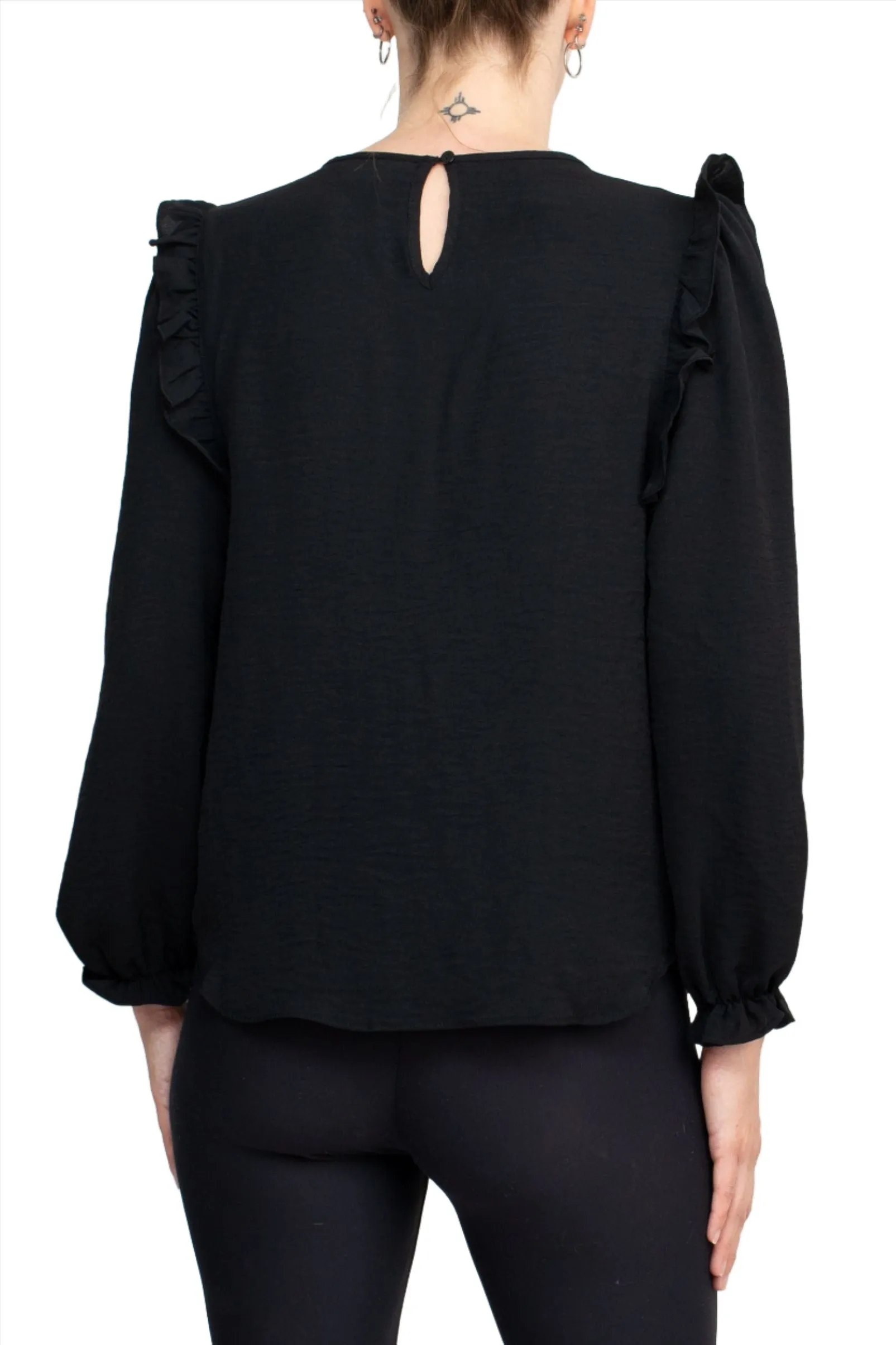 Counterparts Boat Neck Bishop Long Sleeves Smocked Cuffs by Curated Brands