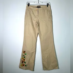 Daisy Fuentes Flared Embroidered Pants