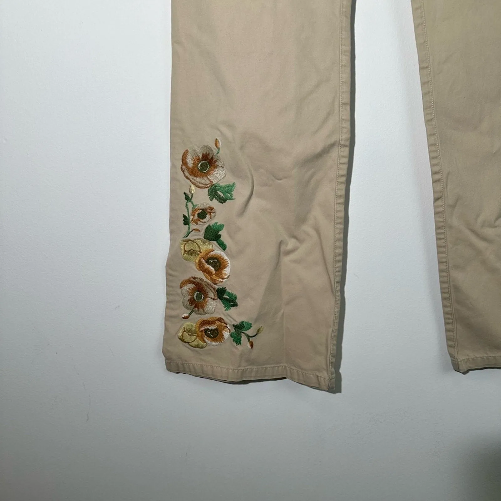 Daisy Fuentes Flared Embroidered Pants