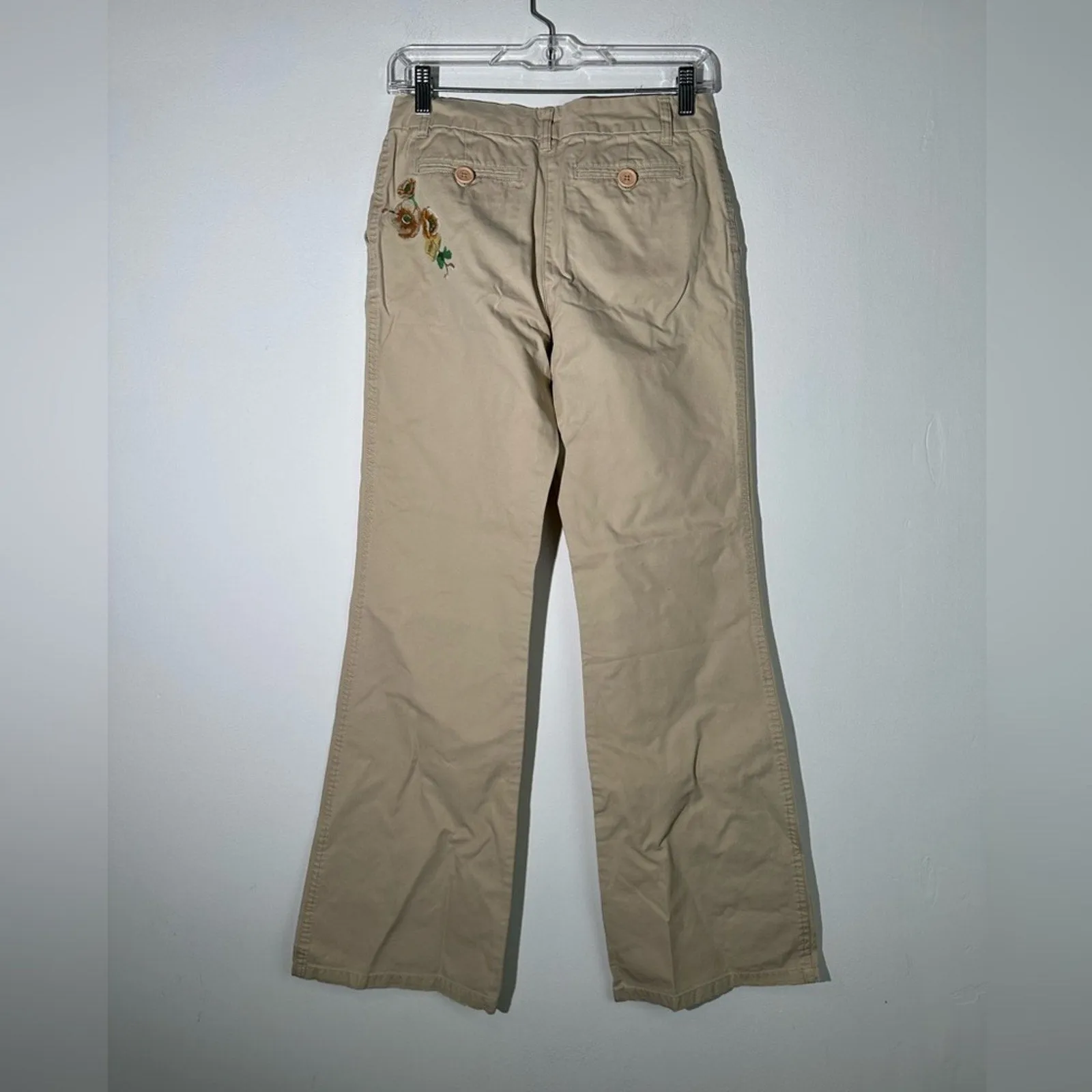 Daisy Fuentes Flared Embroidered Pants
