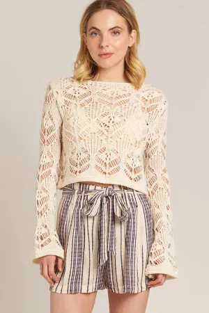 En Creme Soft Girl Crochet Sweater – Vintage Charm Meets Modern Style
