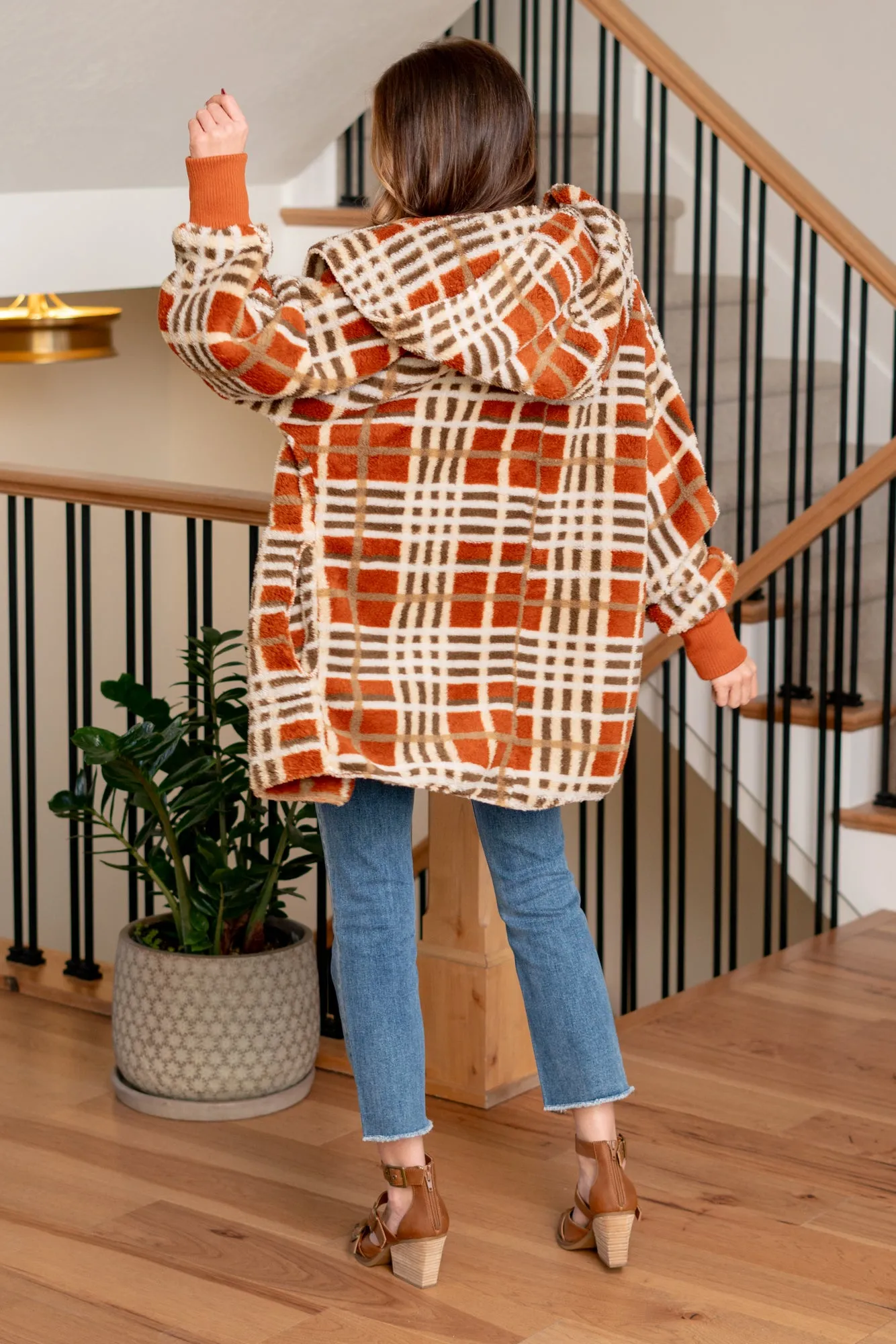 Flannel Plaid Sherpa - Rust Mix