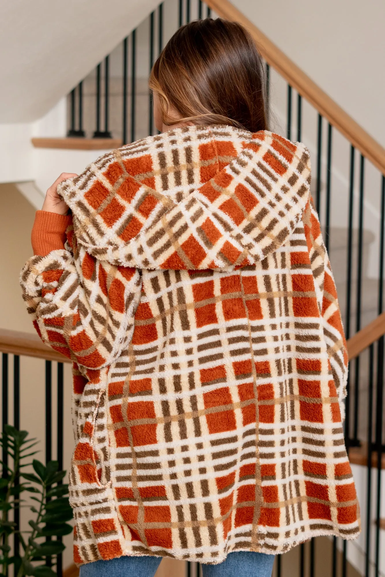 Flannel Plaid Sherpa - Rust Mix
