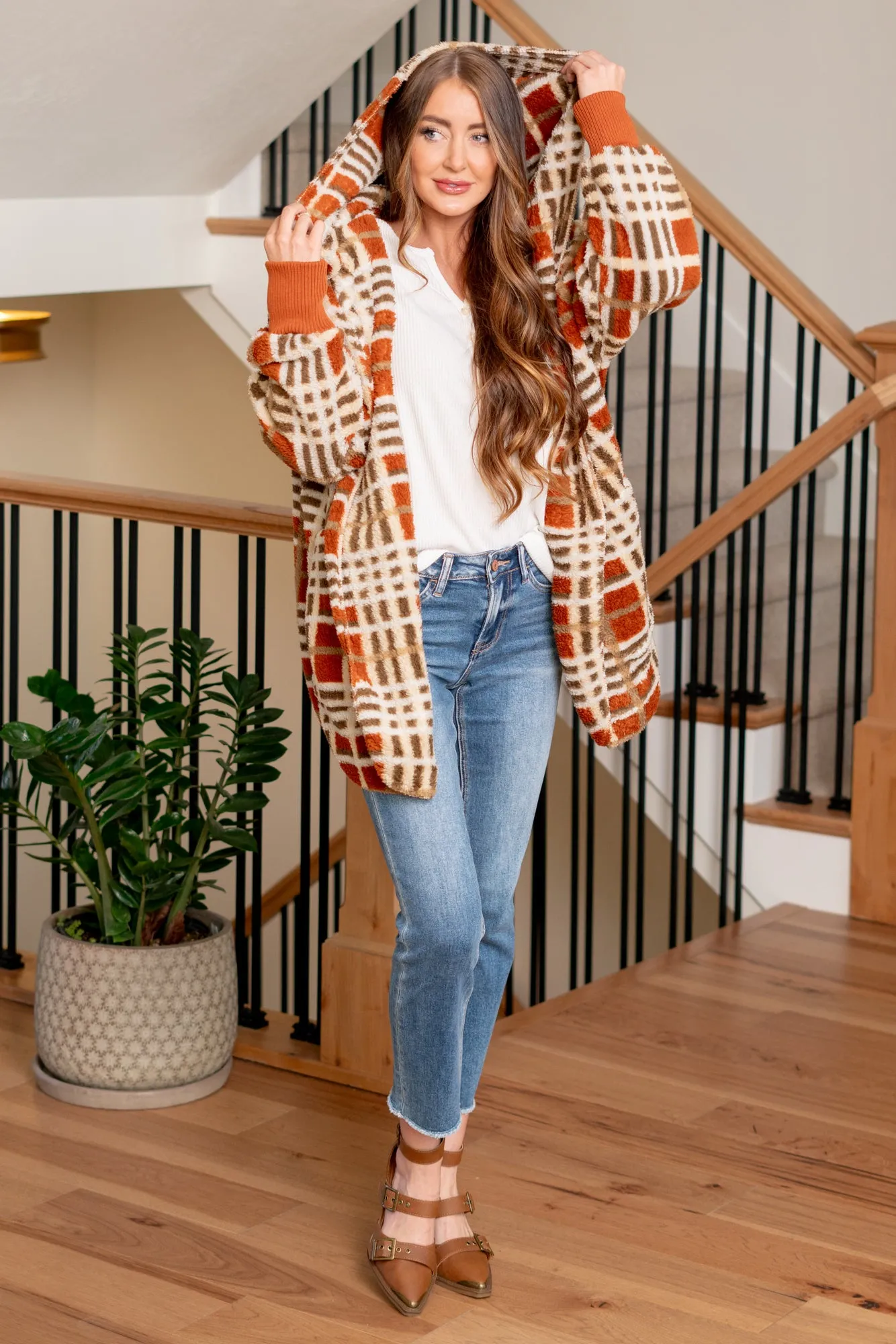 Flannel Plaid Sherpa - Rust Mix