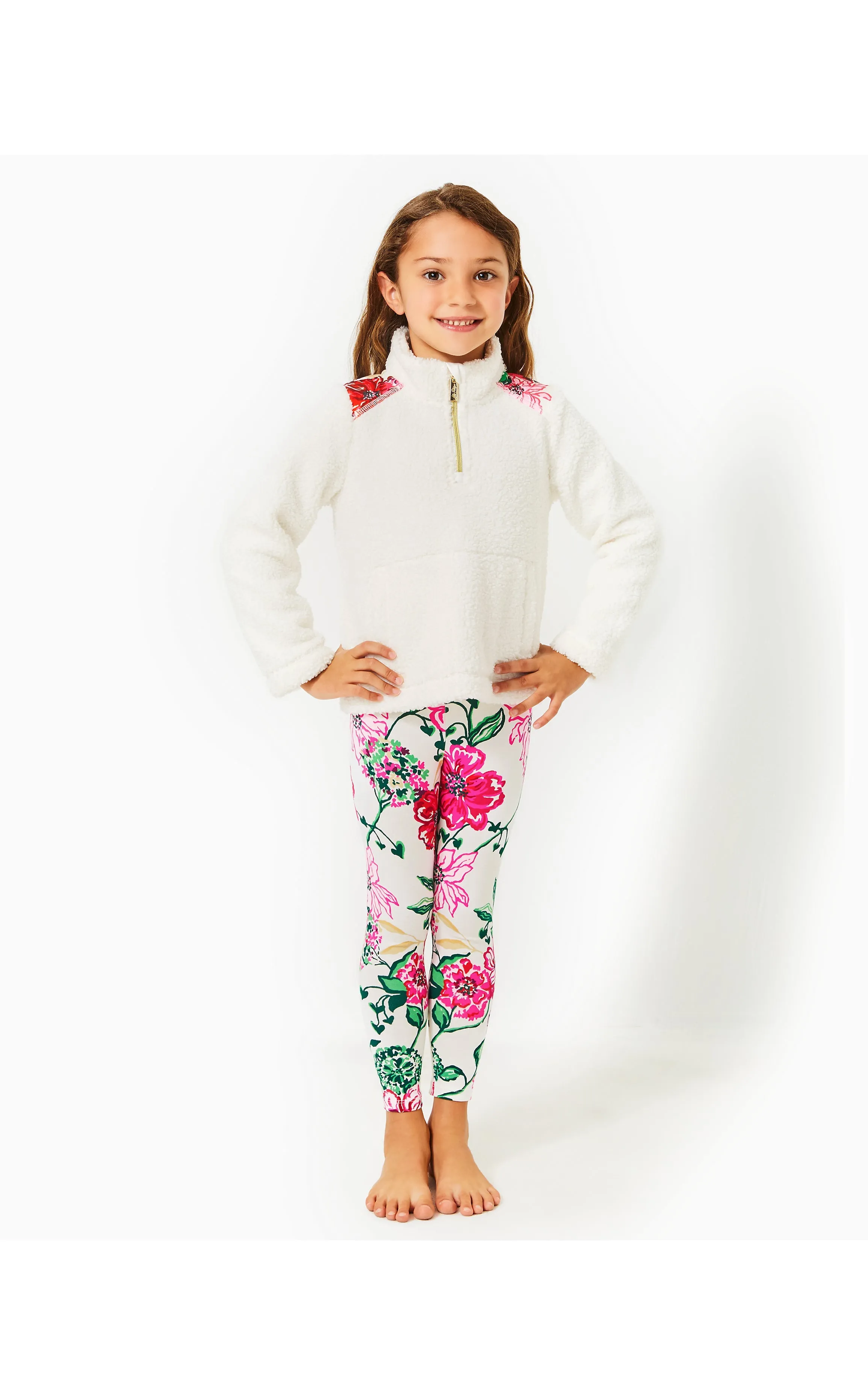 Girls Mini Wallen Half-Zip Sherpa Coconut