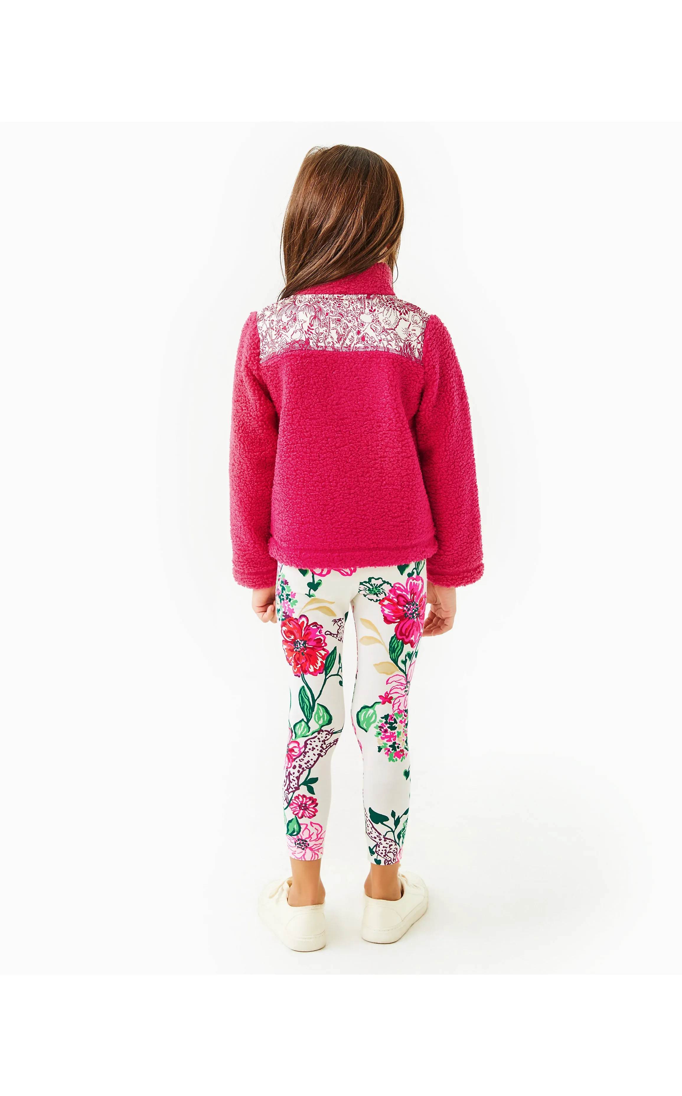 Girls Mini Wallen Half-Zip Sherpa Raspberry Rouge