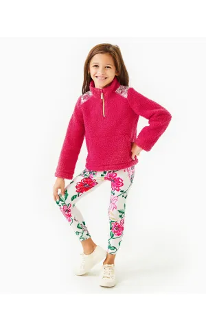 Girls Mini Wallen Half-Zip Sherpa Raspberry Rouge