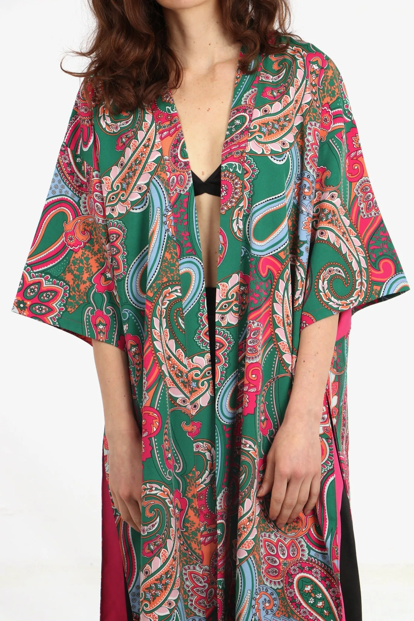 Jolie Kimono - Green, Paisley