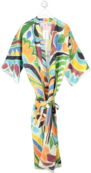 Oliz Multicoloured Royal Whim Linen Kimono One Size