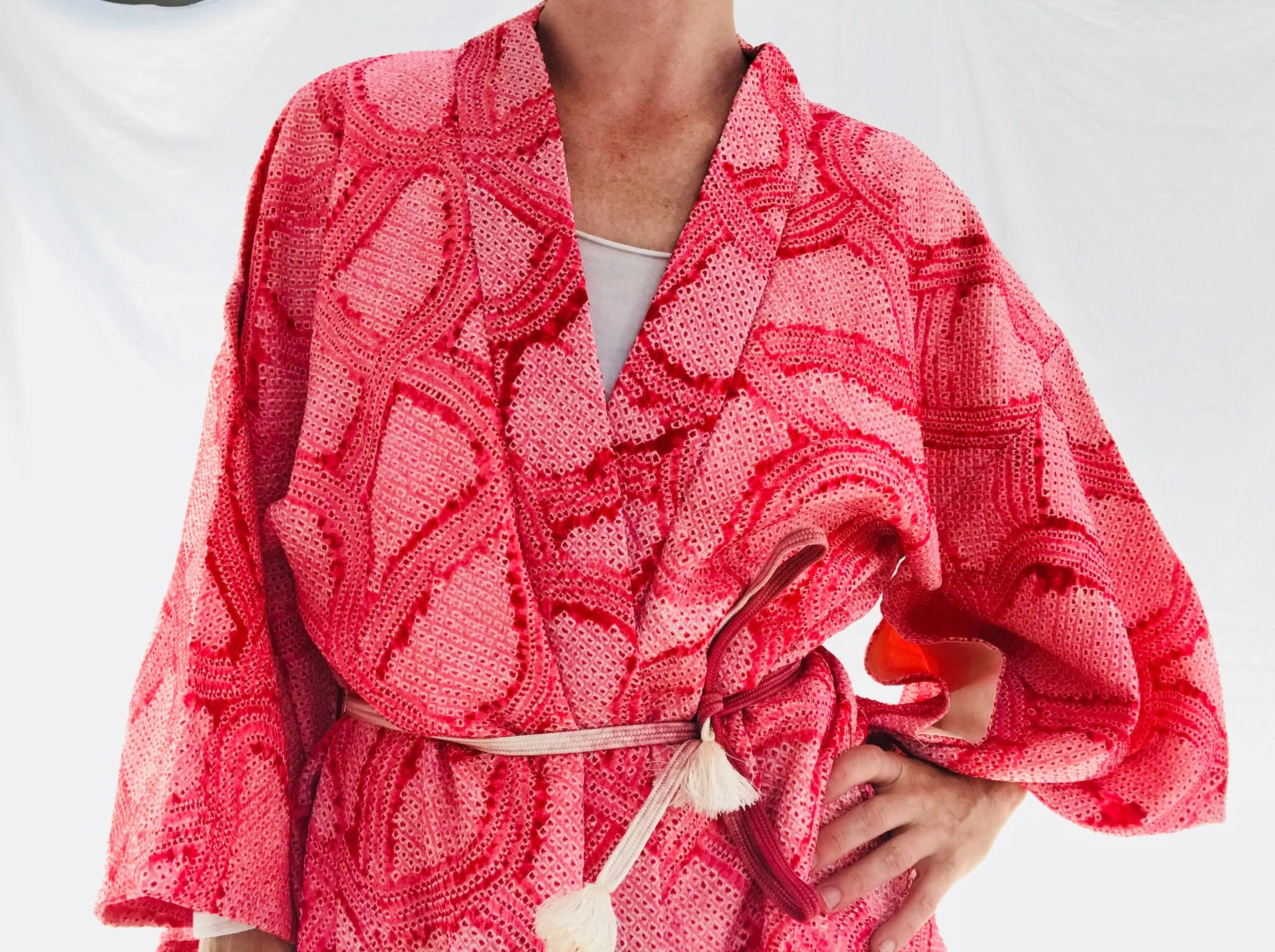 Silk Shibori Kimono. Haori