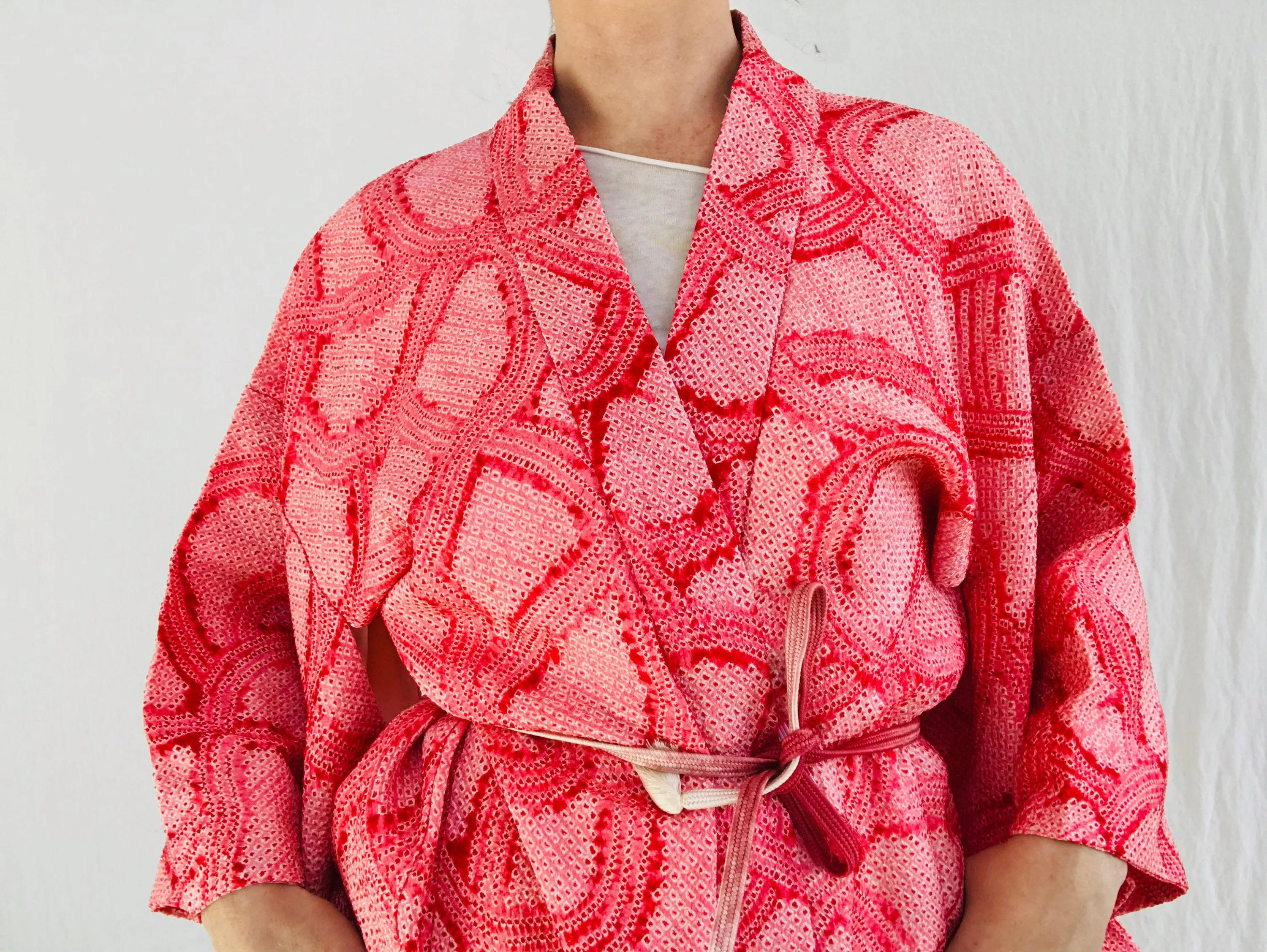 Silk Shibori Kimono. Haori