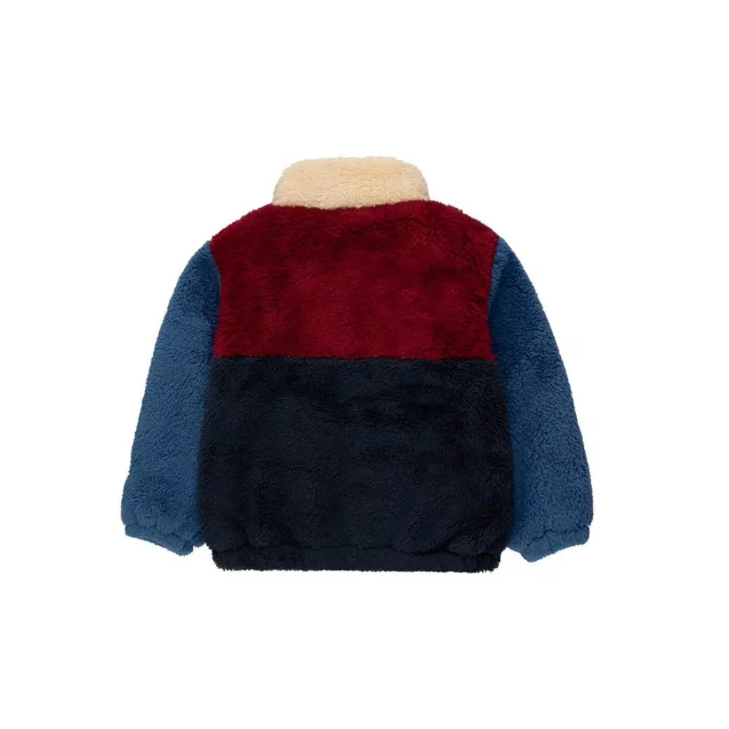 TINYCOTTONS - Color Block Polar Sherpa Jacket - Navy / Deep Red