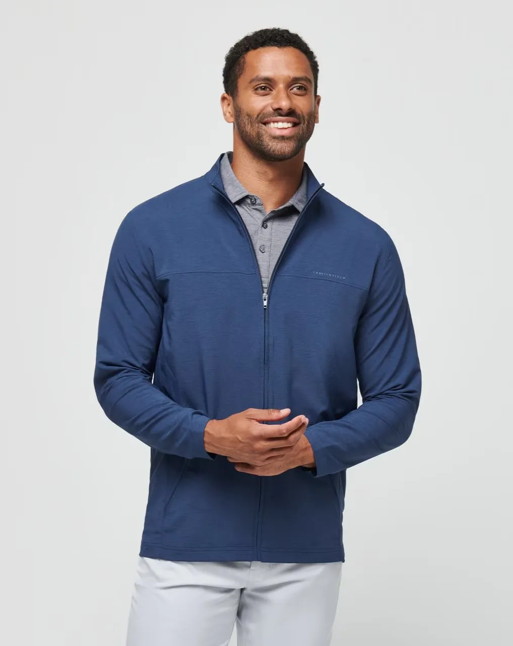 Travis Mathew Mens Heather Navy Valley View Jacket