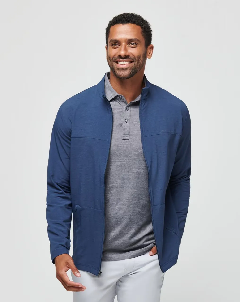 Travis Mathew Mens Heather Navy Valley View Jacket